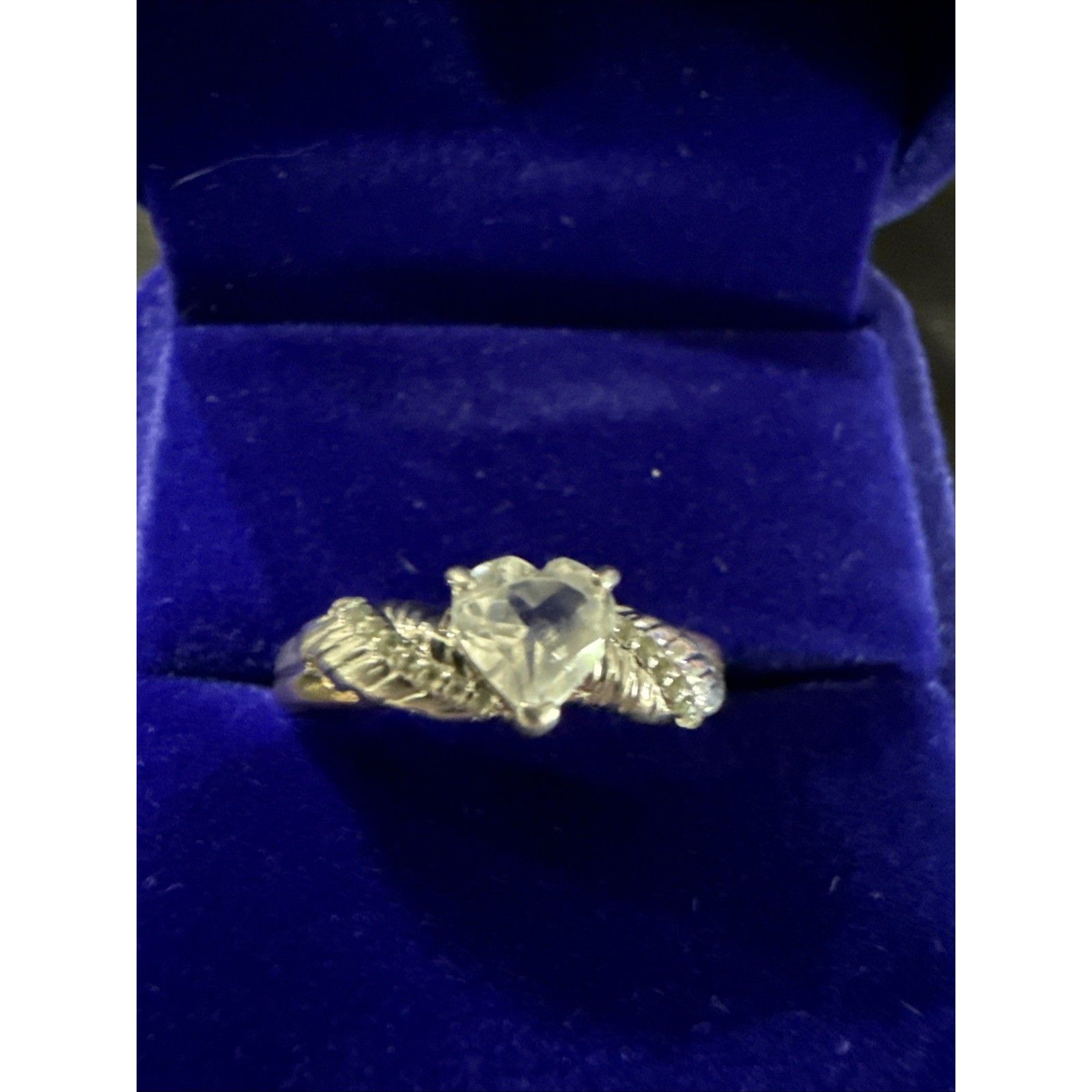 Bradford Exchange Memorial Ring White Topaz 18k Gp & .925 Silver Sz 9.75
